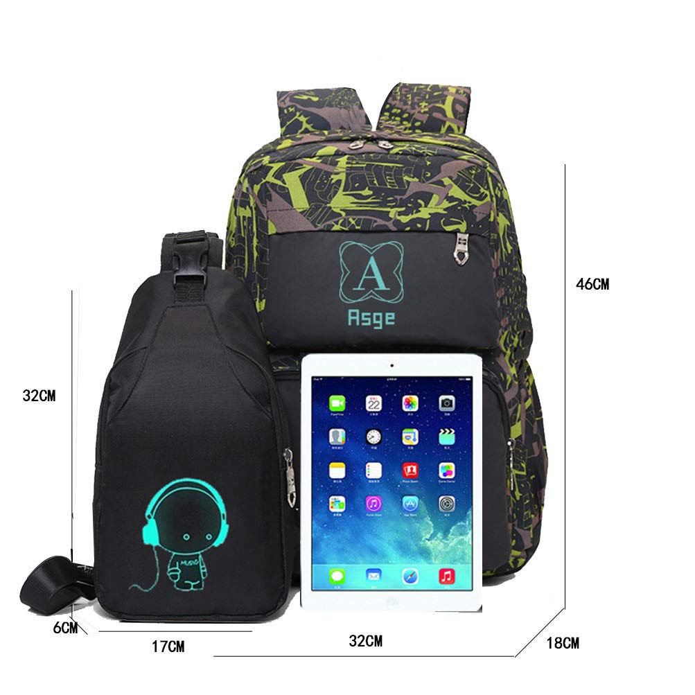 Foto 8 pulgar | Mochila Asge Camo Bookbag para Niños  - Venta Internacional