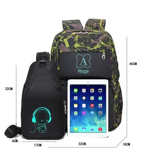 Foto 7 | Mochila Asge Camo Bookbag para Niños - Venta Internacional