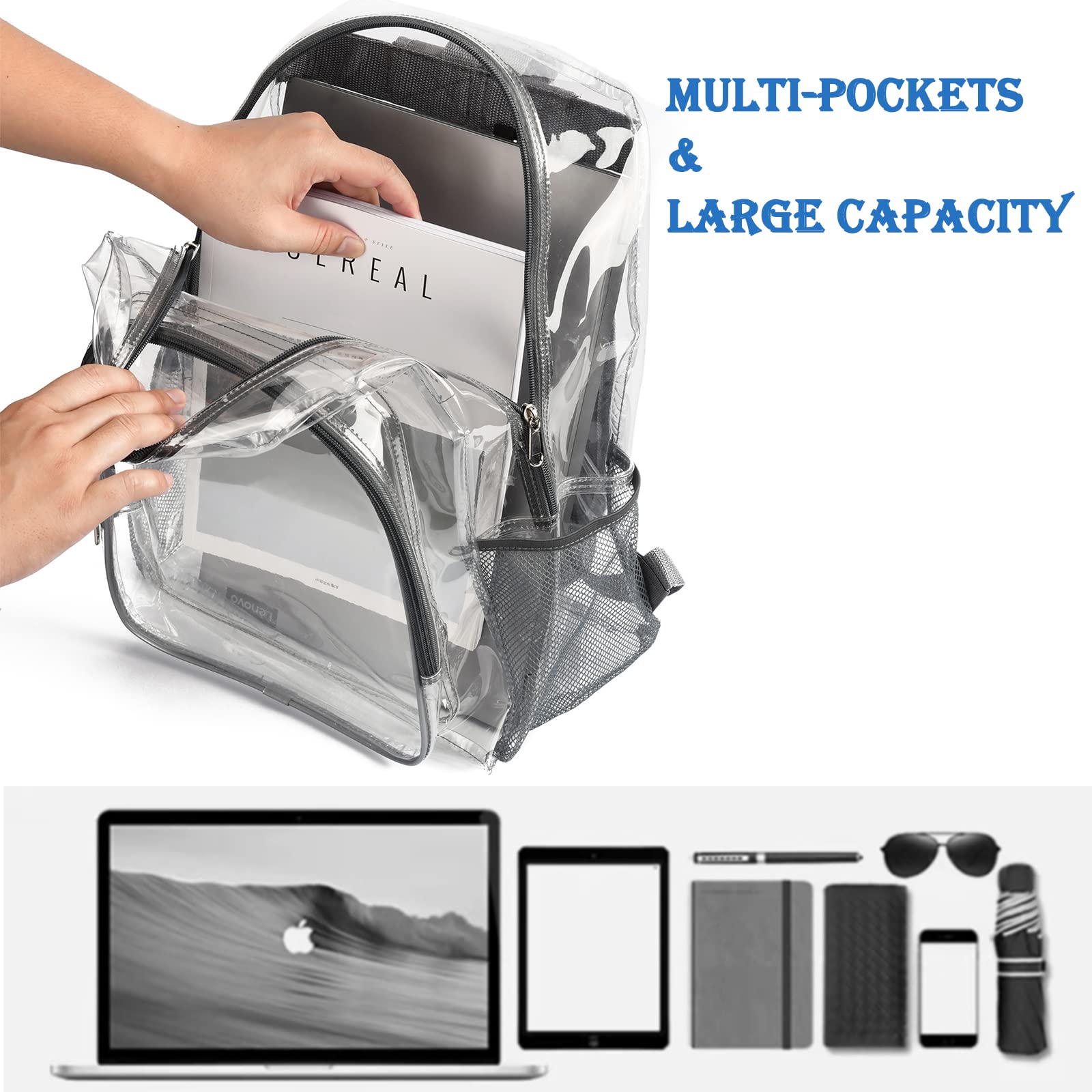 Foto 6 pulgar | Mochila Fomaris Clear Heavy Duty de PVC Transparente - Venta Internacional