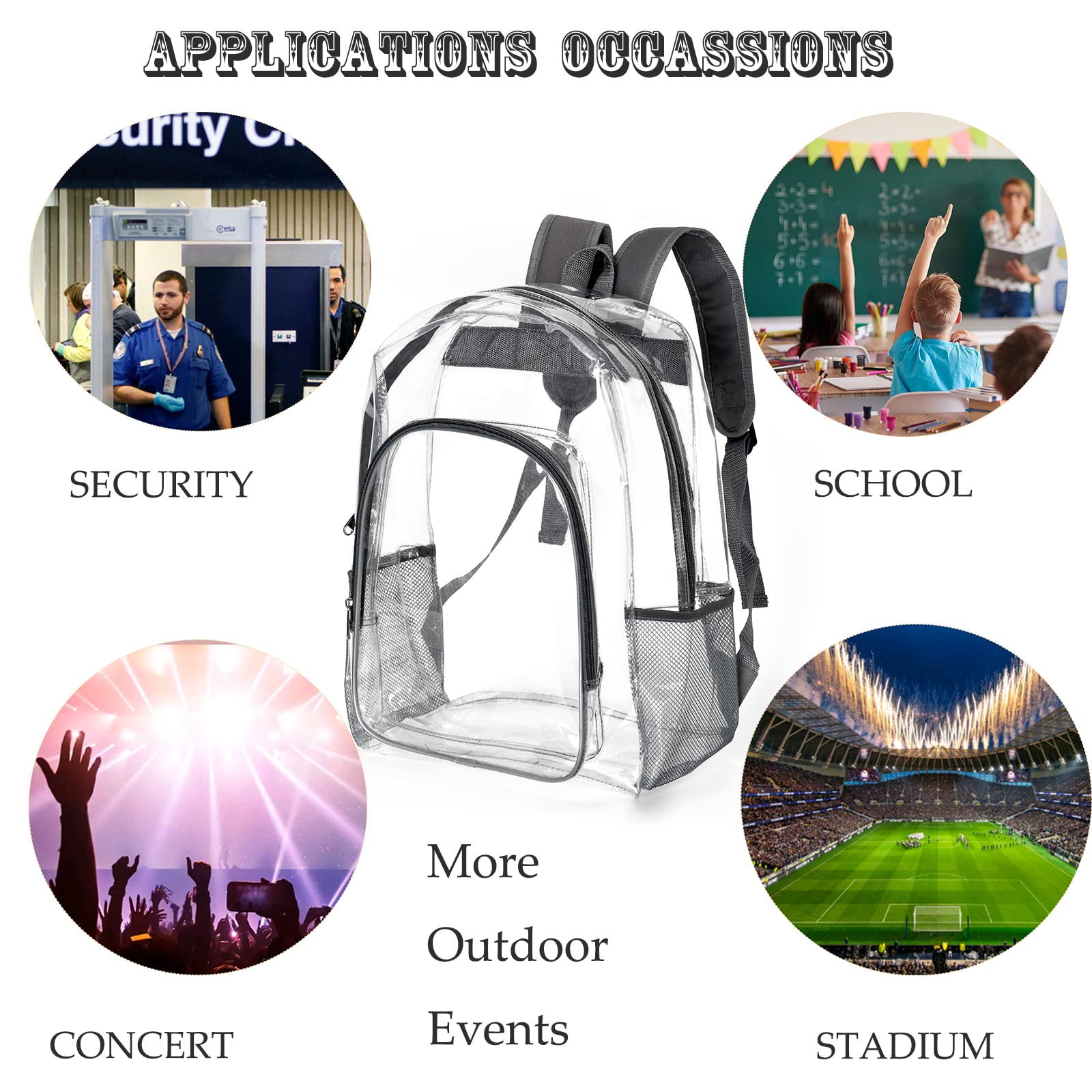 Foto 7 pulgar | Mochila Fomaris Clear Heavy Duty de PVC Transparente - Venta Internacional
