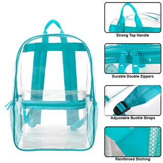 Foto 2 | Mochila Trail Maker de PVC Transparente con Detalles Turquesa muy Resistente - Venta Internacional