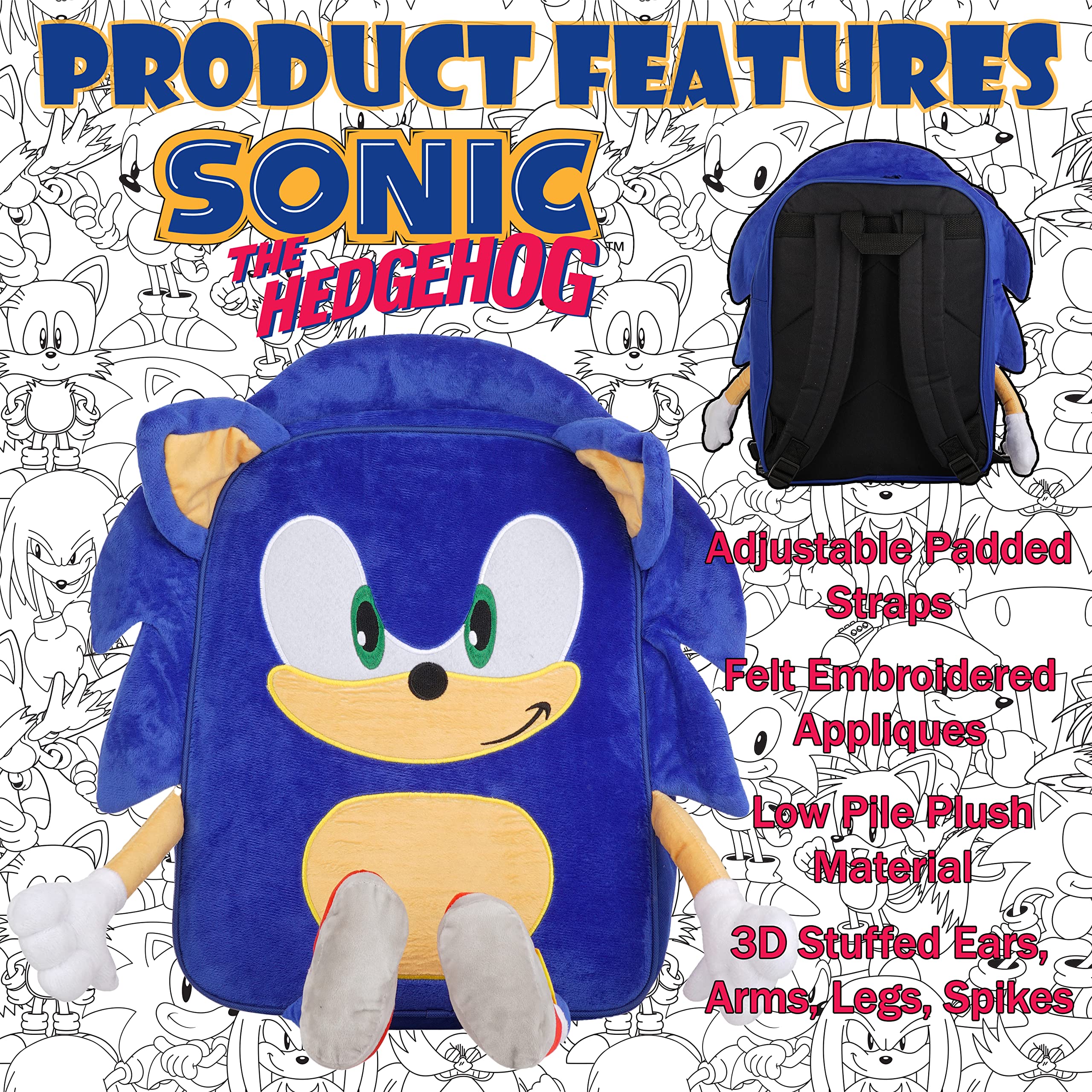 Foto 6 pulgar | Mochila AI Accessory Innovations Sonic The Hedgehog - Venta Internacional