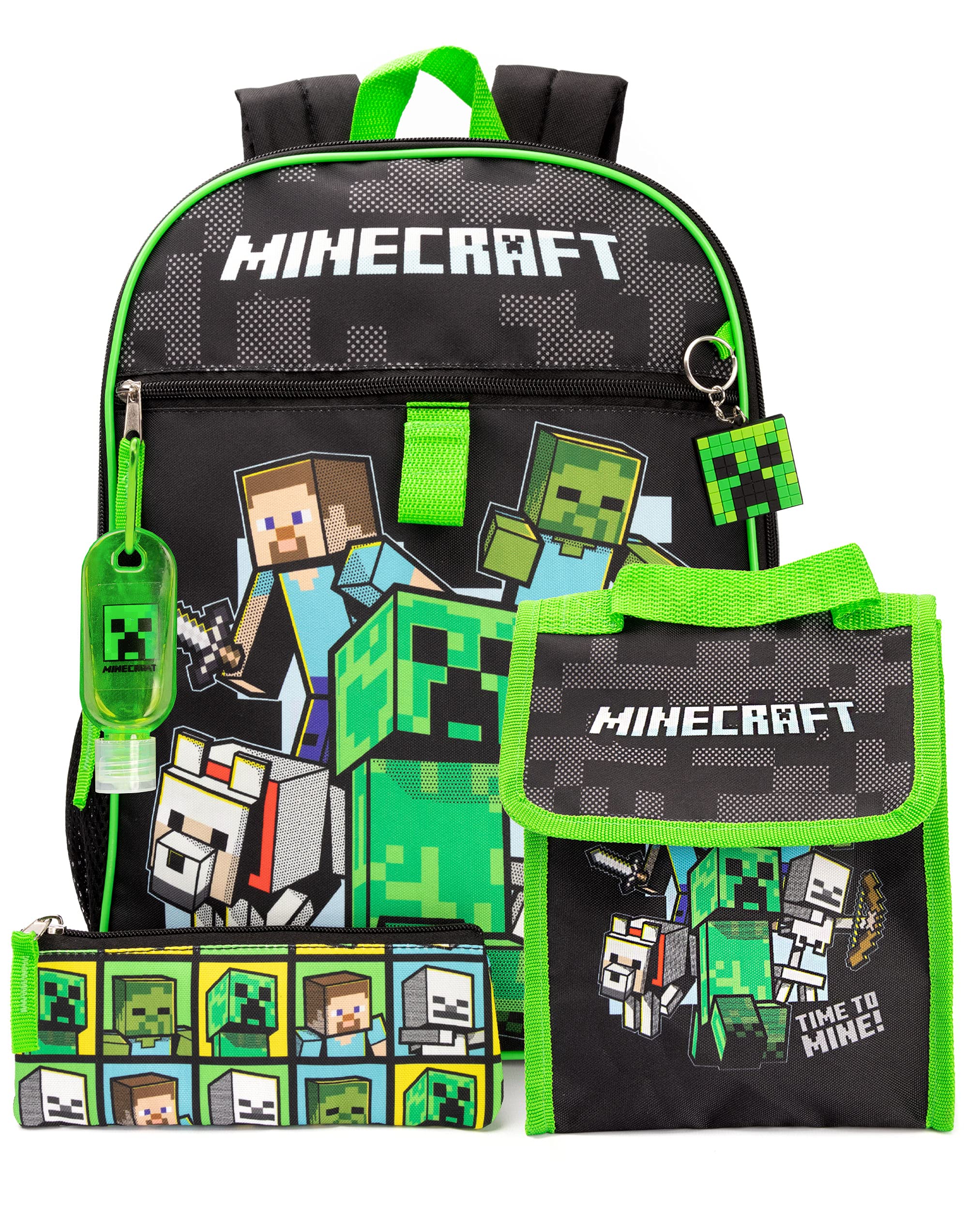 Foto 2 pulgar | Set de Mochilas Minecraft Kids School con Lonchera 5 Piezas - Venta Internacional