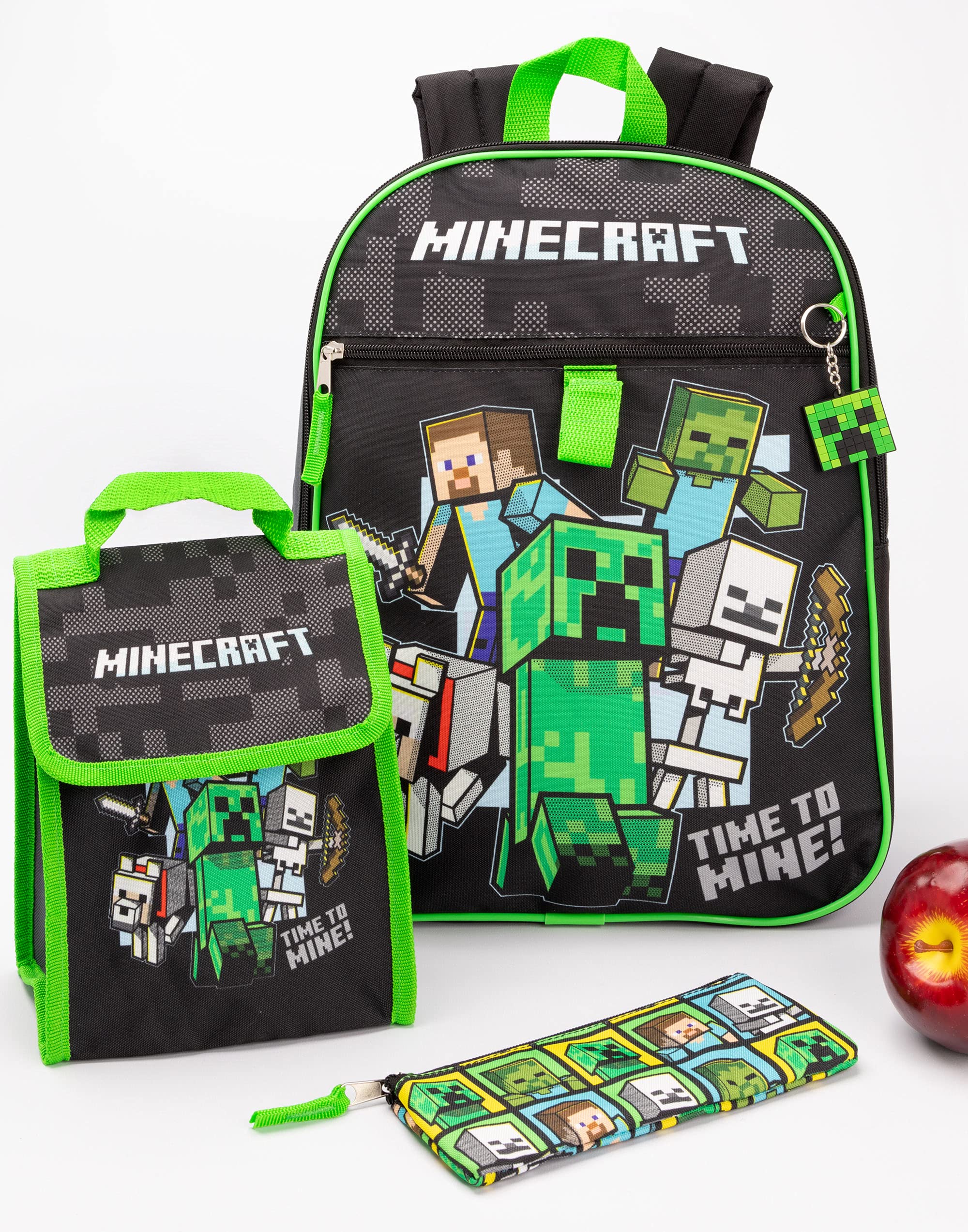 Foto 3 pulgar | Set de Mochilas Minecraft Kids School con Lonchera 5 Piezas - Venta Internacional