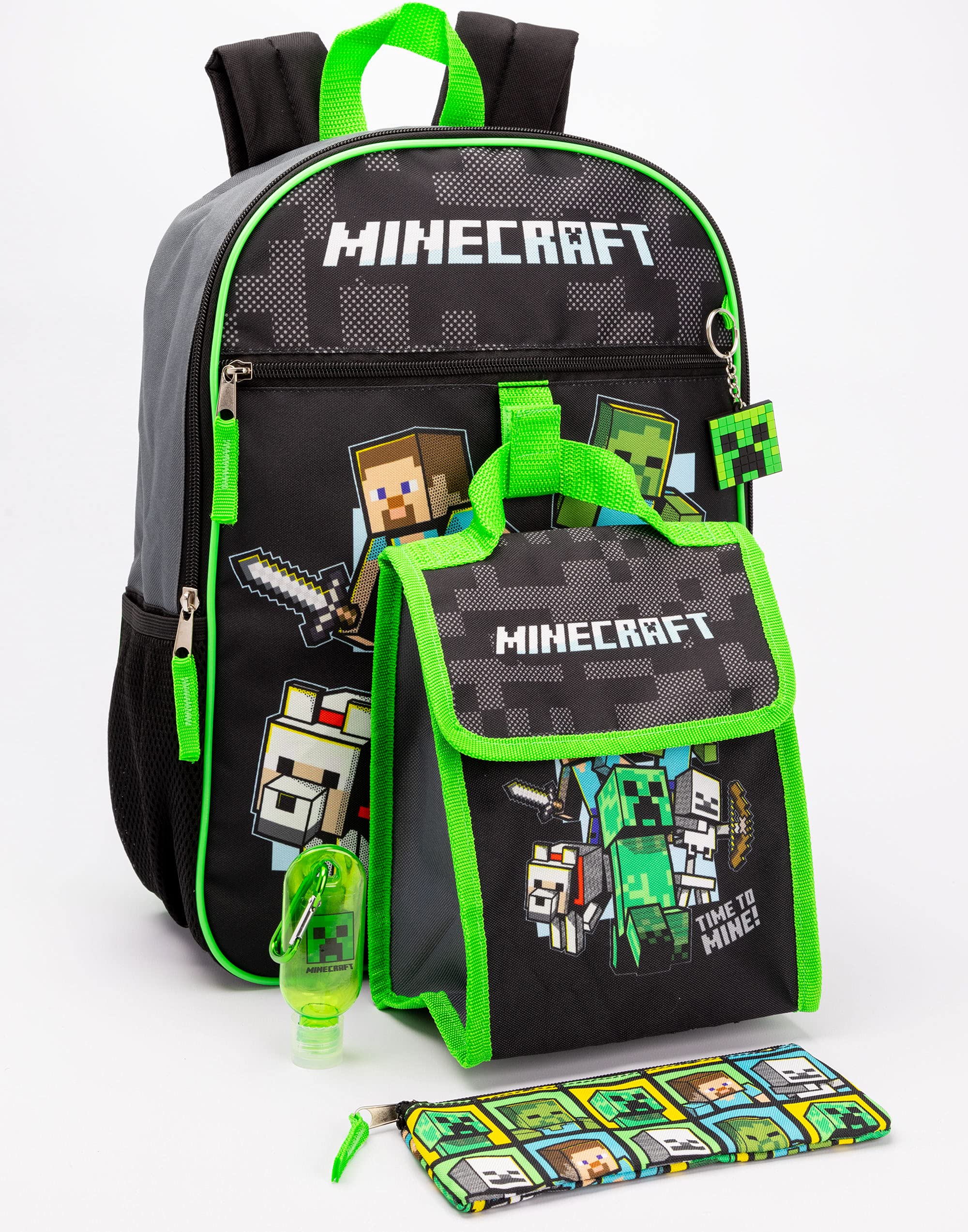 Foto 4 pulgar | Set de Mochilas Minecraft Kids School con Lonchera 5 Piezas - Venta Internacional