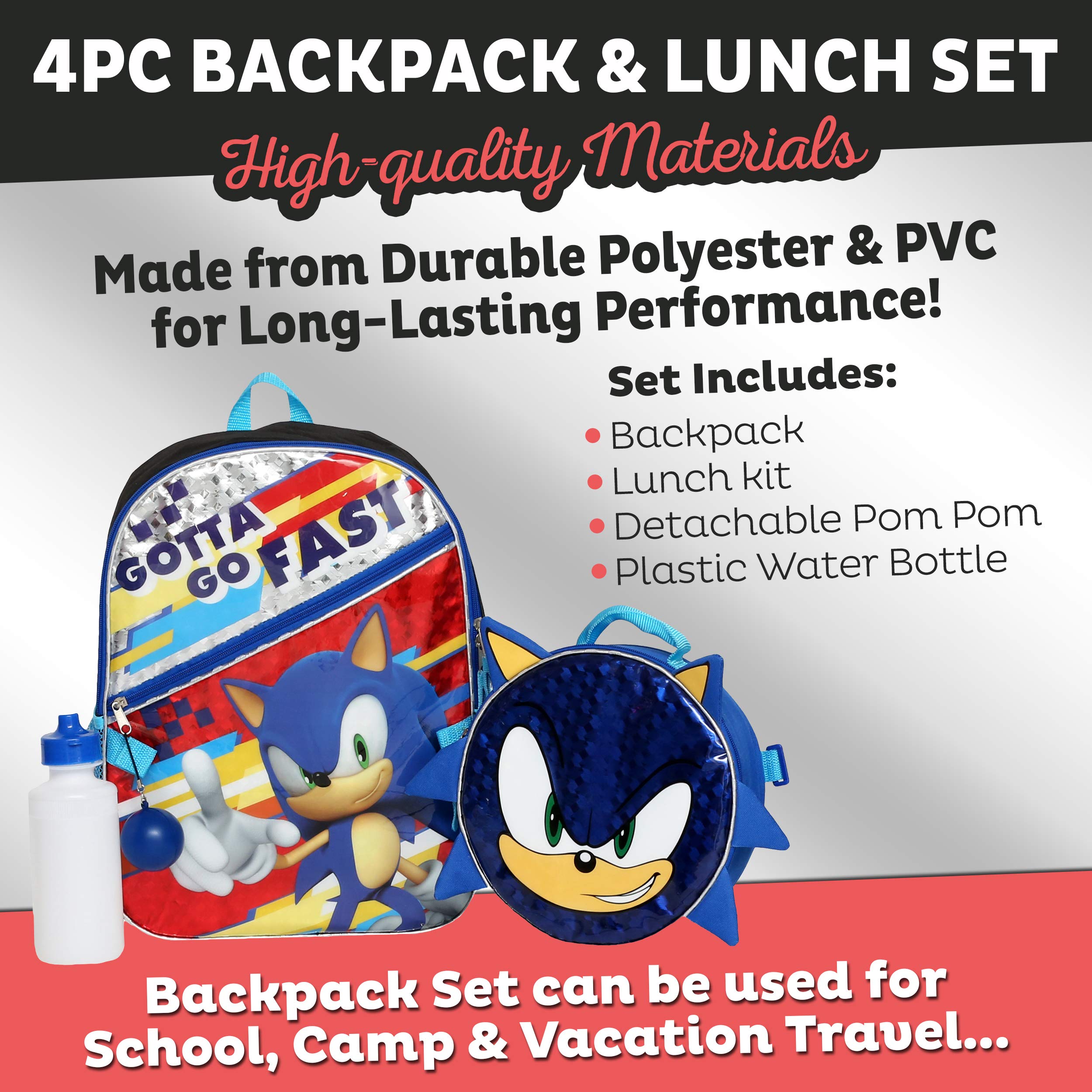 Foto 8 pulgar | Set de Mochila Y Almuerzo Sonic The Hedgehog Para Niños - Venta Internacional