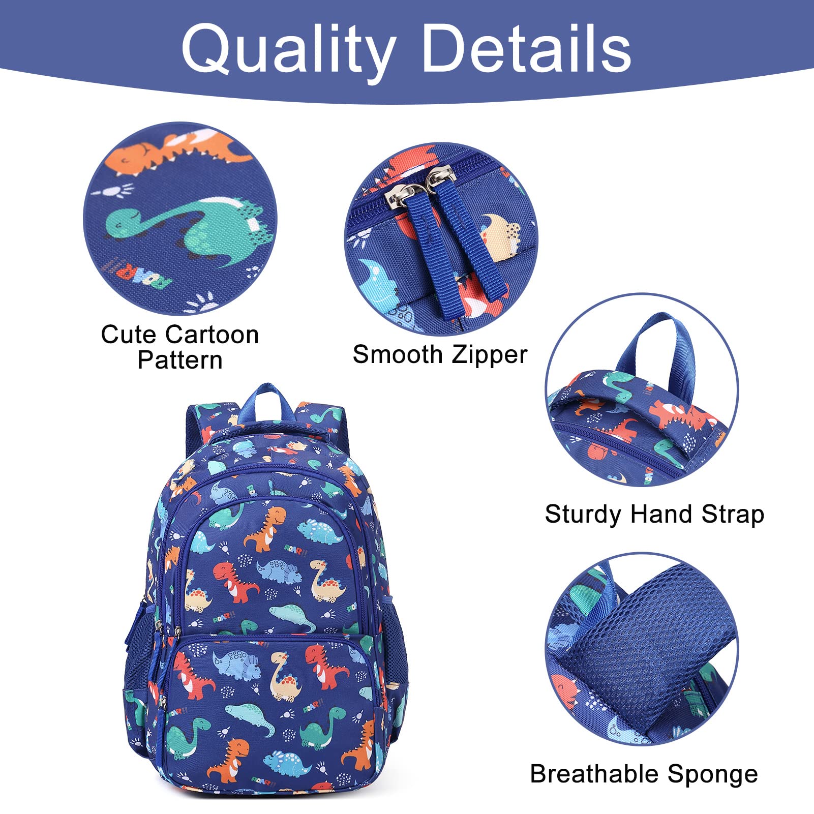 Foto 4 pulgar | Mochila Cluci Kids con Diseño de Dinosaurio Azul Impermeable - Venta Internacional