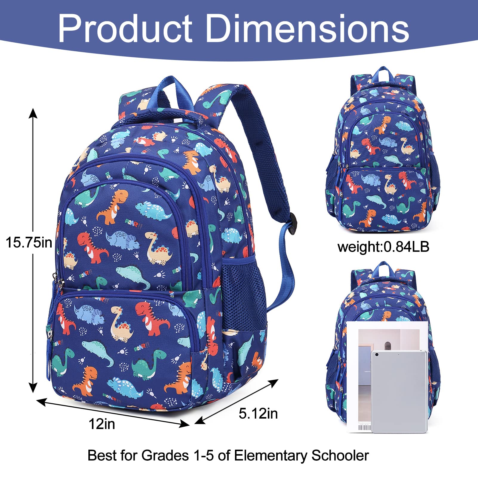 Foto 4 | Mochila Cluci Kids con Diseño de Dinosaurio Azul Impermeable - Venta Internacional