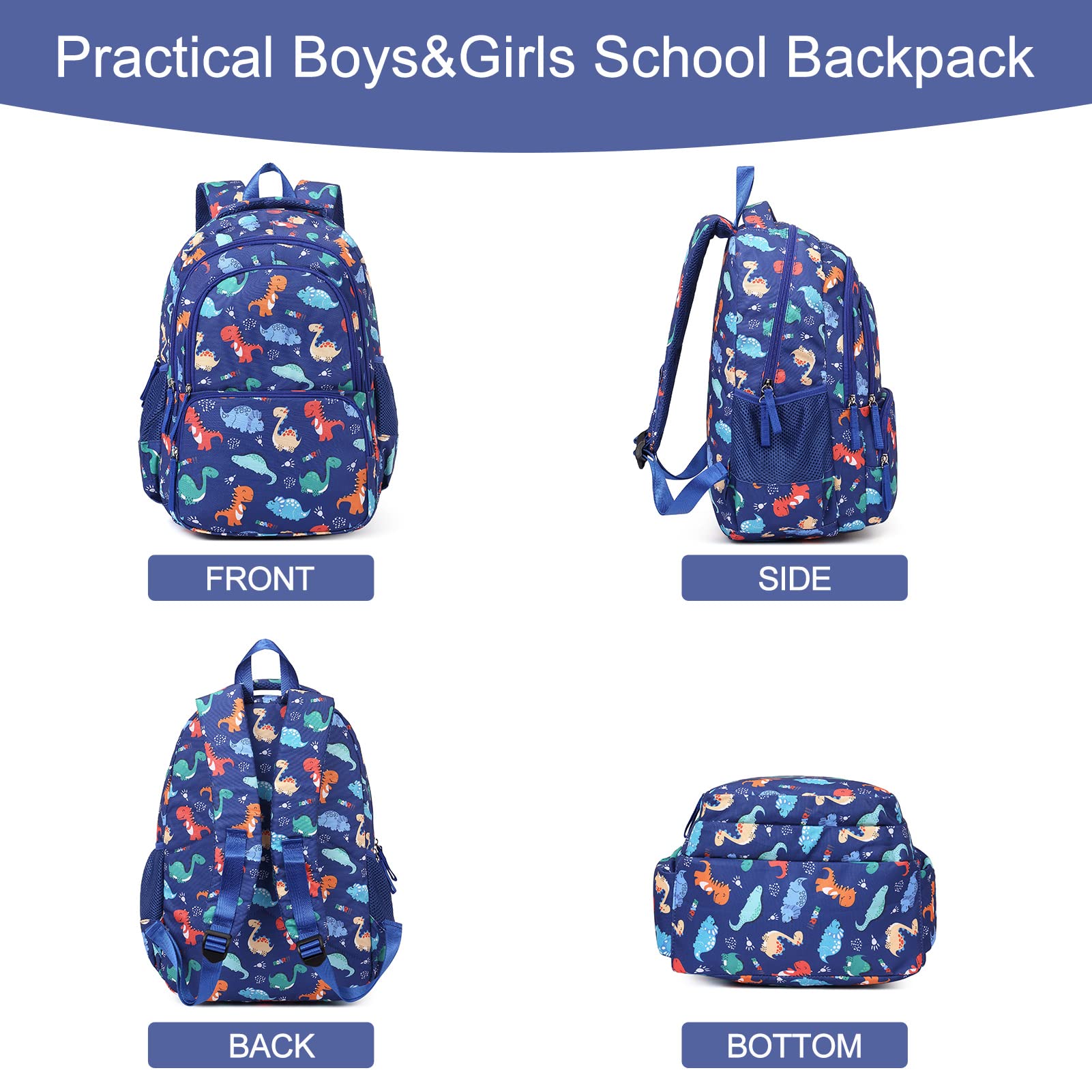 Foto 7 pulgar | Mochila Cluci Kids con Diseño de Dinosaurio Azul Impermeable - Venta Internacional