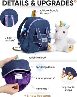 Foto 5 | Mochila Naturally Kids Unicorn Para Niñas De 4 A 6 Años - Venta Internacional