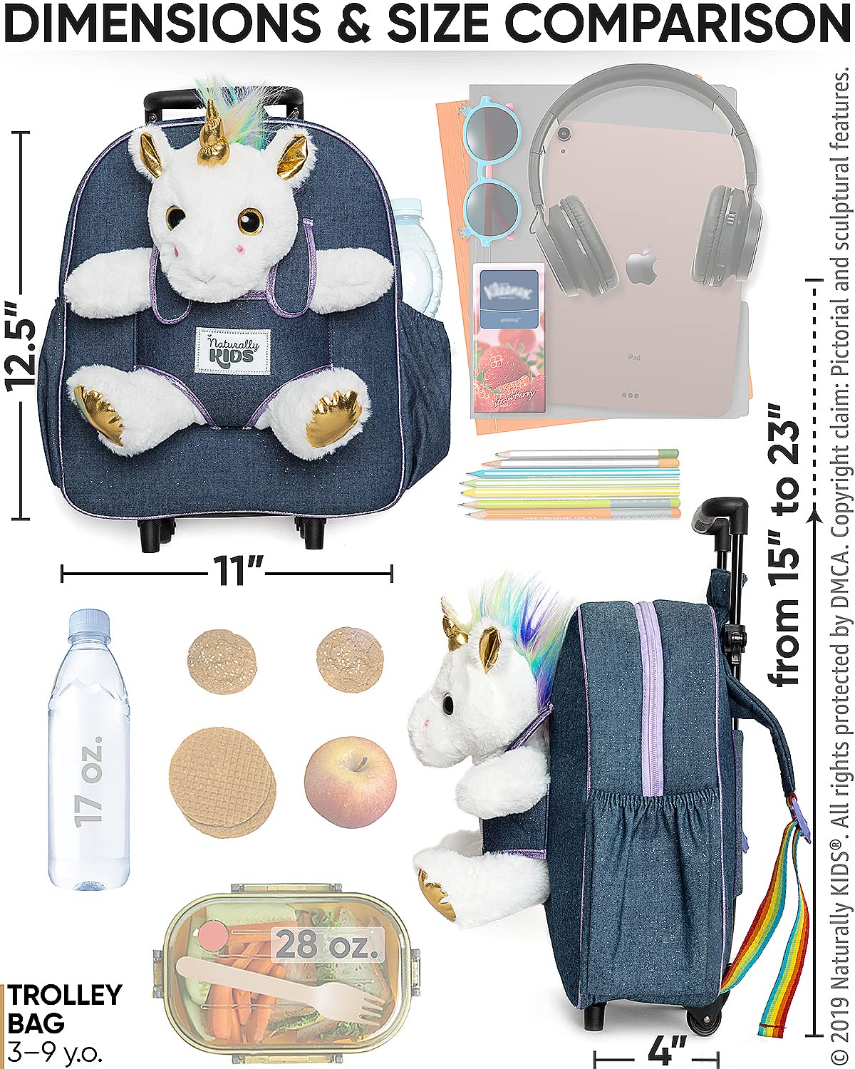 Foto 7 pulgar | Mochila Enrollable Naturally Kids Unicorn para Niñas - Venta Internacional