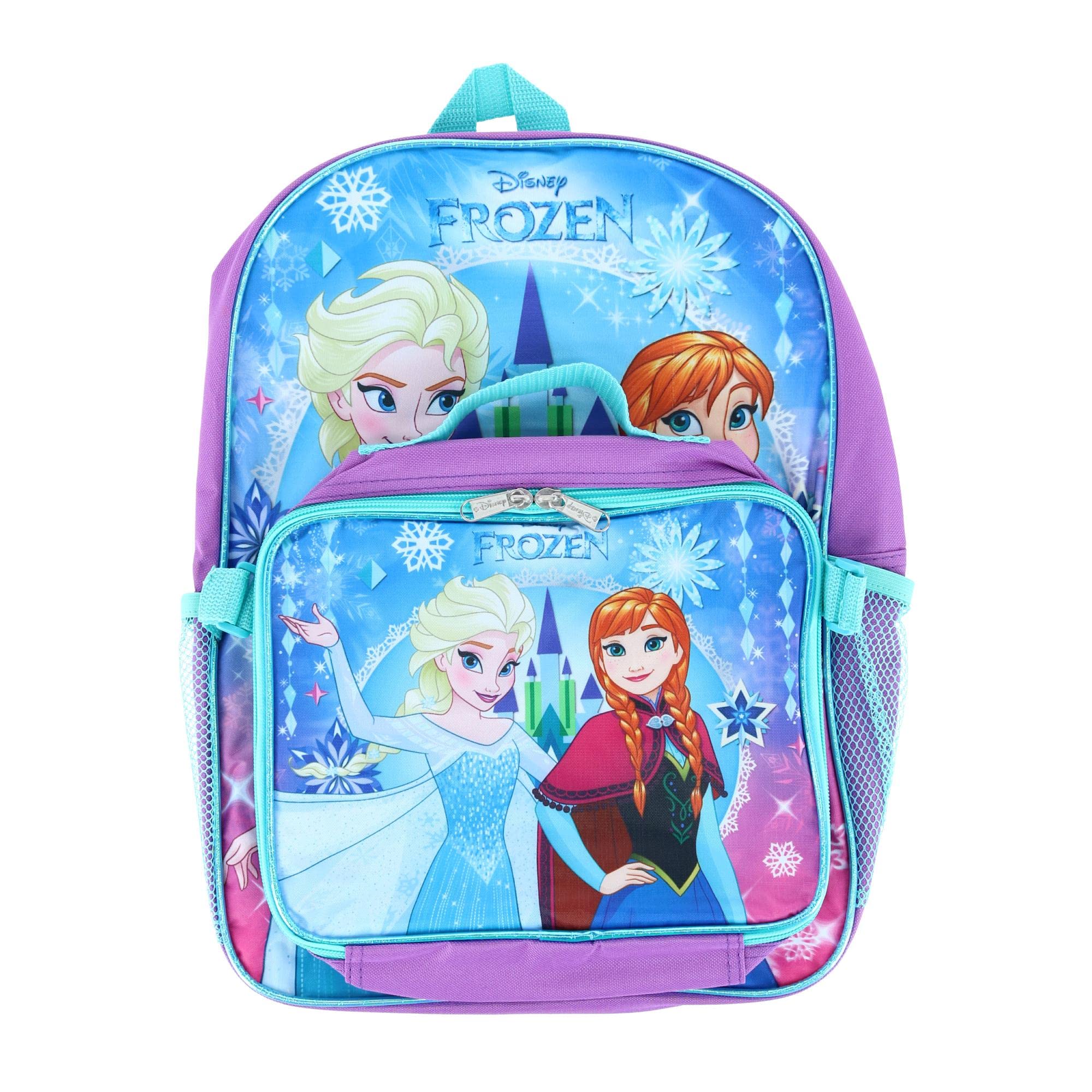 Mochila Ruz Frozen Anna Elsa de 16 Pulgadas con Lonchera - Venta Internacional