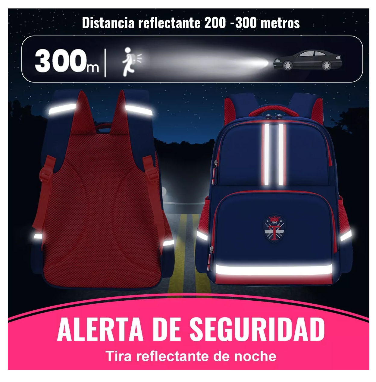 Foto 4 pulgar | Mochila Escolar Primaria Impermeable Azul para Niños