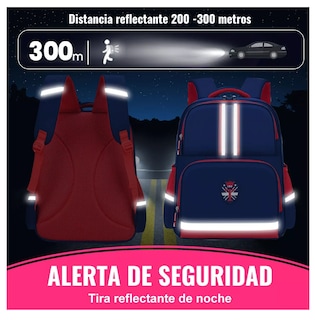 Foto 3 | Mochila Escolar Primaria Impermeable Azul para Niños