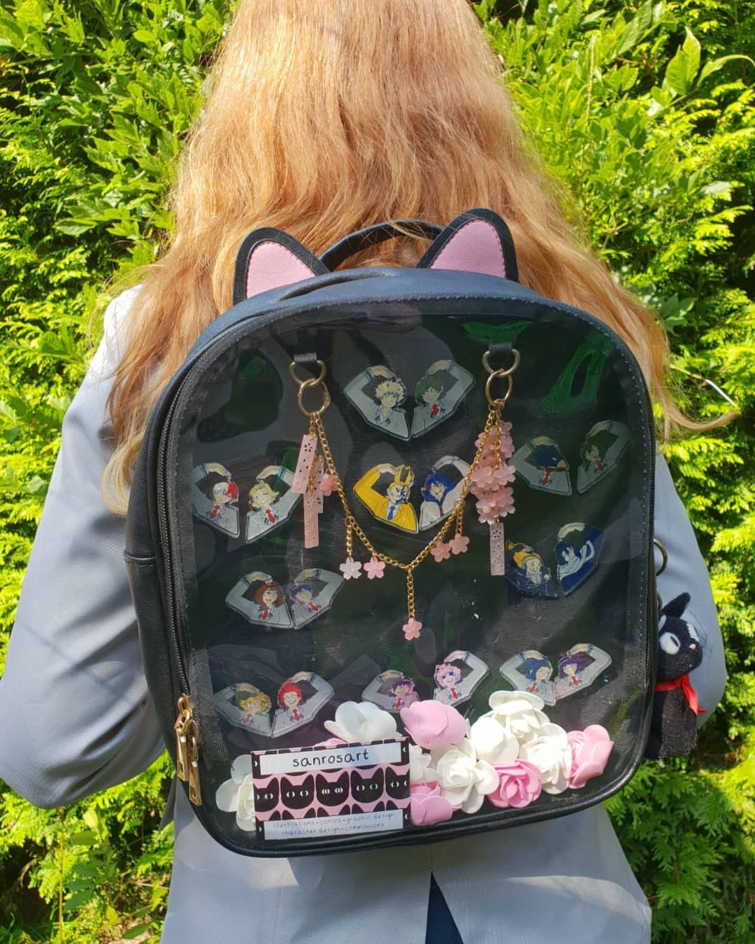 Foto 4 pulgar | Mochila Ita Bag Steamedbun con Pantalla de Alfileres y Orejas de Gato - Venta Internacional