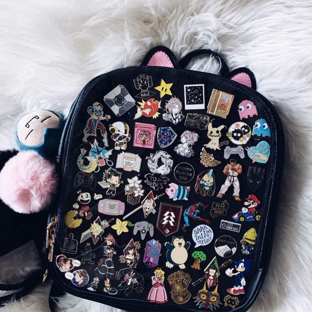 Foto 8 pulgar | Mochila Ita Bag Steamedbun con Pantalla de Alfileres y Orejas de Gato - Venta Internacional