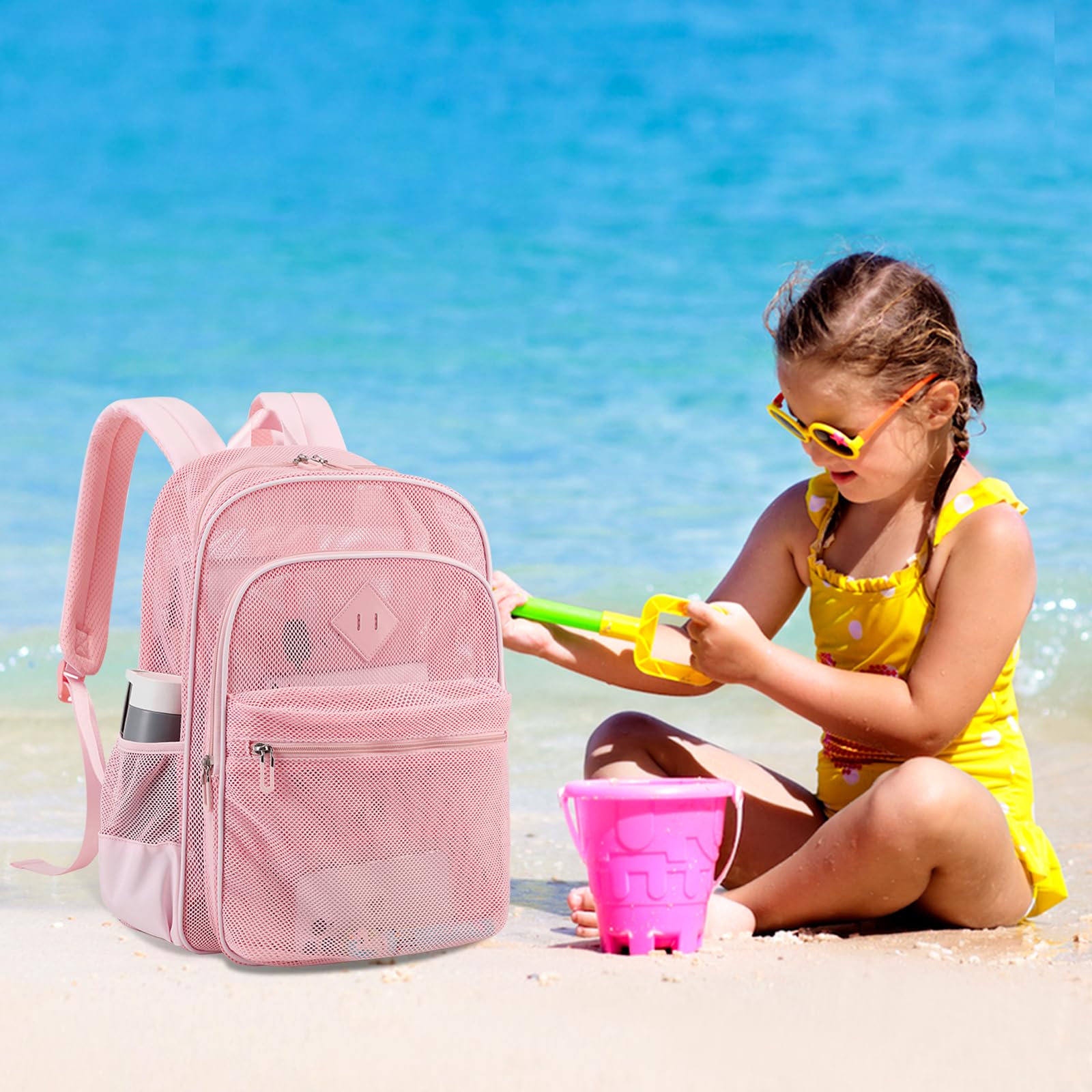 Foto 4 pulgar | Mochila Moonbaby Mesh Heavy Duty Rosa para Niñas - Venta Internacional