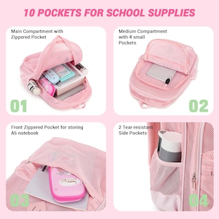 Foto 5 | Mochila Moonbaby Mesh Heavy Duty Rosa para Niñas - Venta Internacional