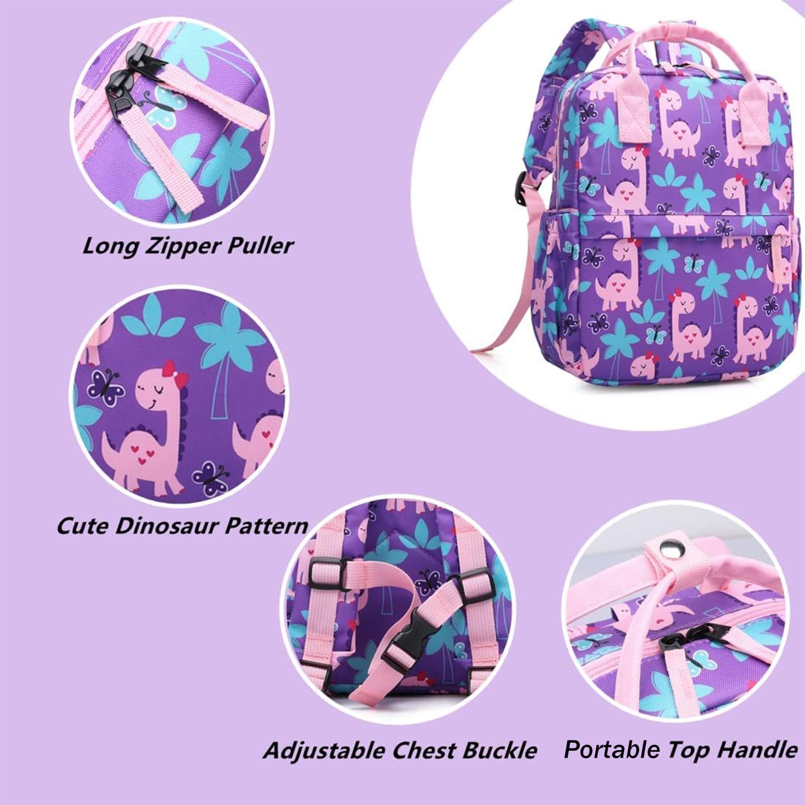 Foto 3 pulgar | Mochila Escolar con Diseño de Dinosaurio y Unicornio para Niños - Venta Internacional