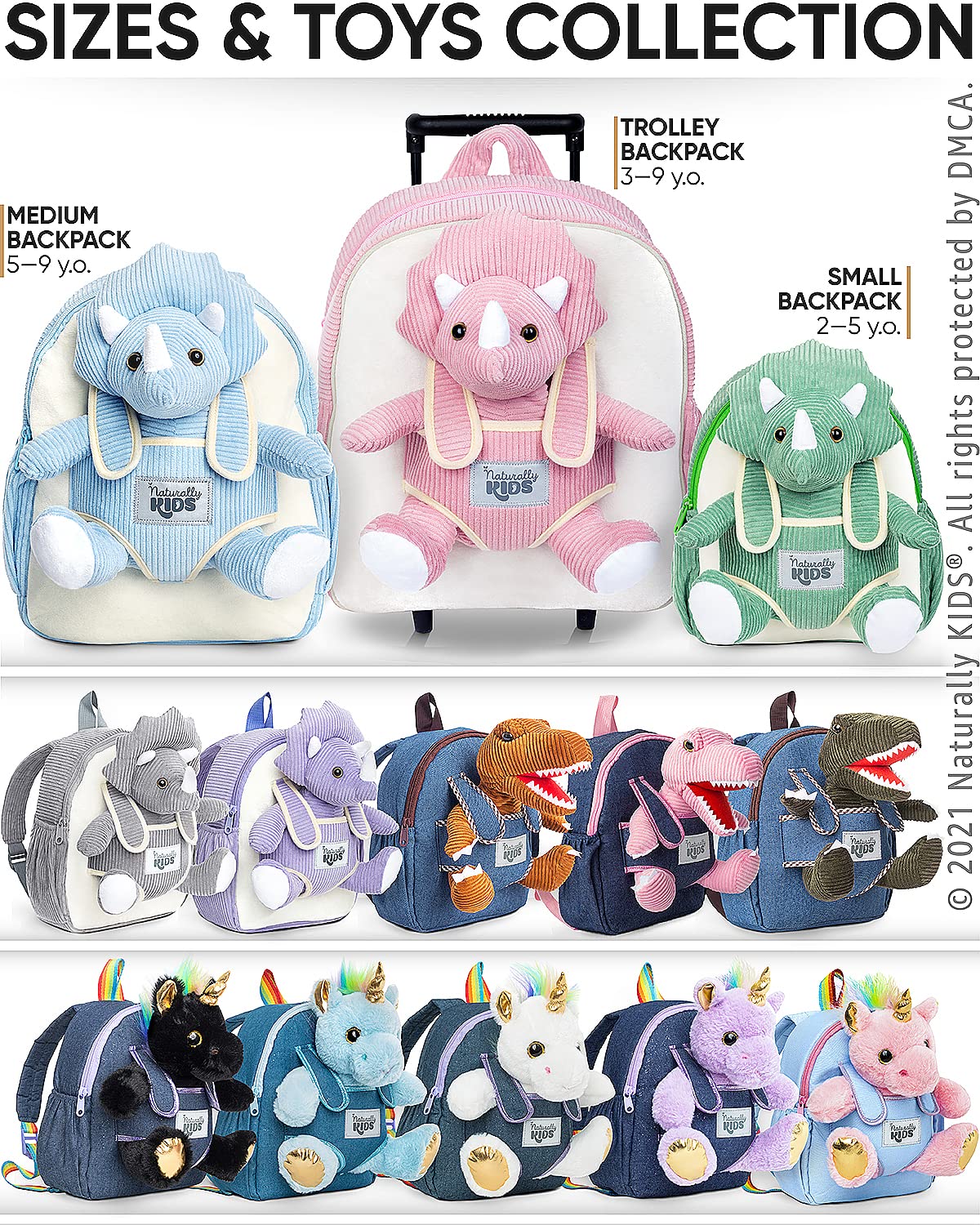 Foto 8 pulgar | Mochila Naturally Kids Green Triceratops para Niño-Venta Internacional