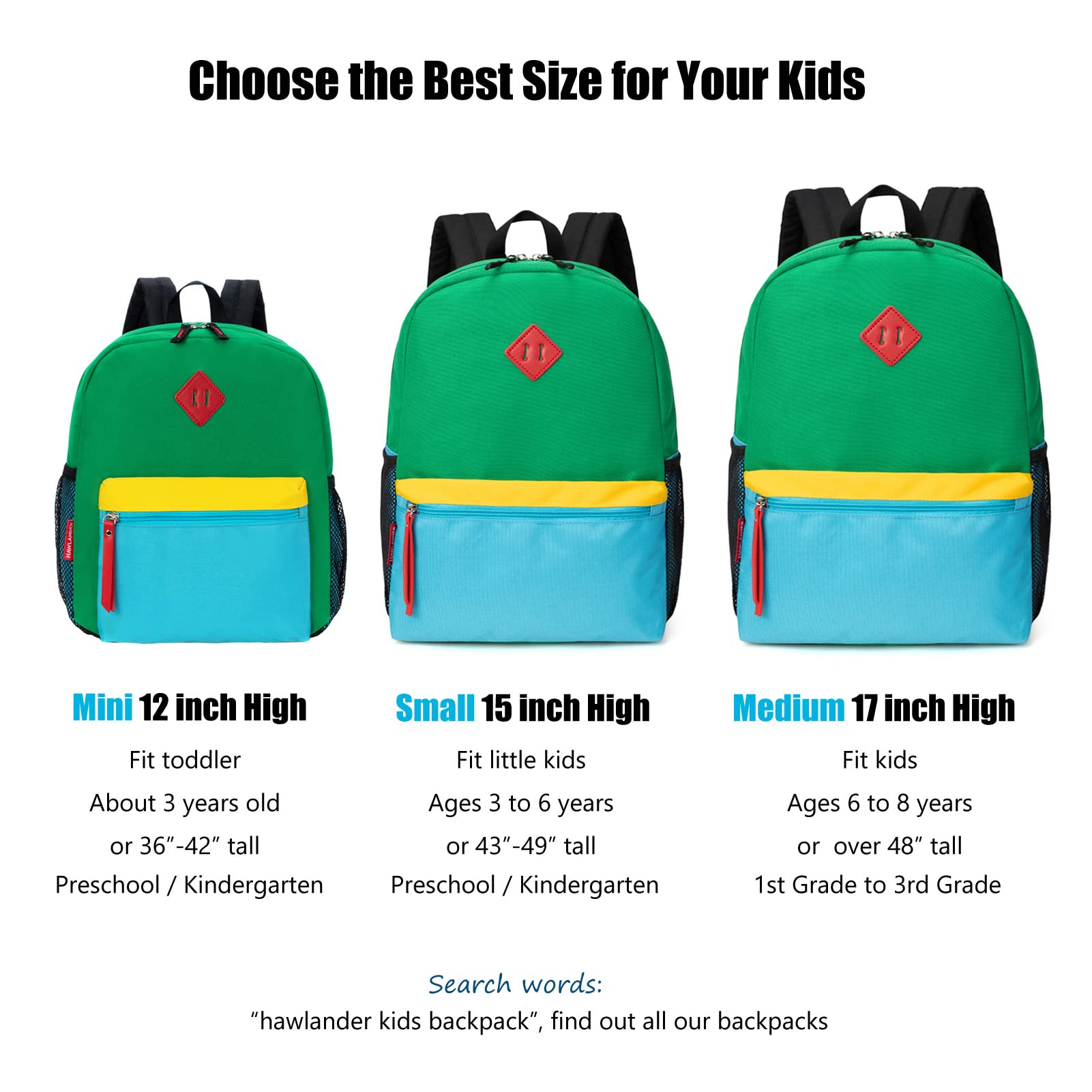 Foto 5 | Mochila Hawlander Little Kids Verde Azul 16l 3-6 Años - Venta Internacional.