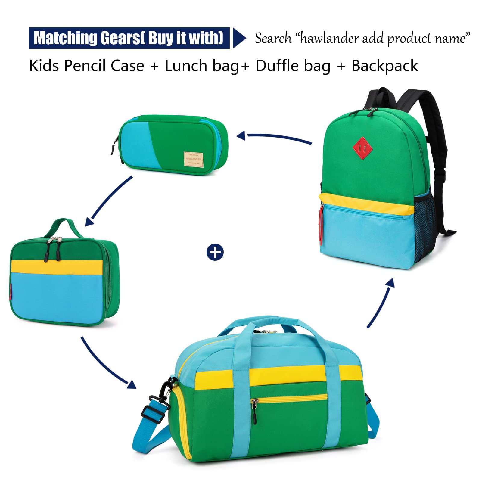 Foto 6 | Mochila Hawlander Little Kids Verde Azul 16l 3-6 Años - Venta Internacional.