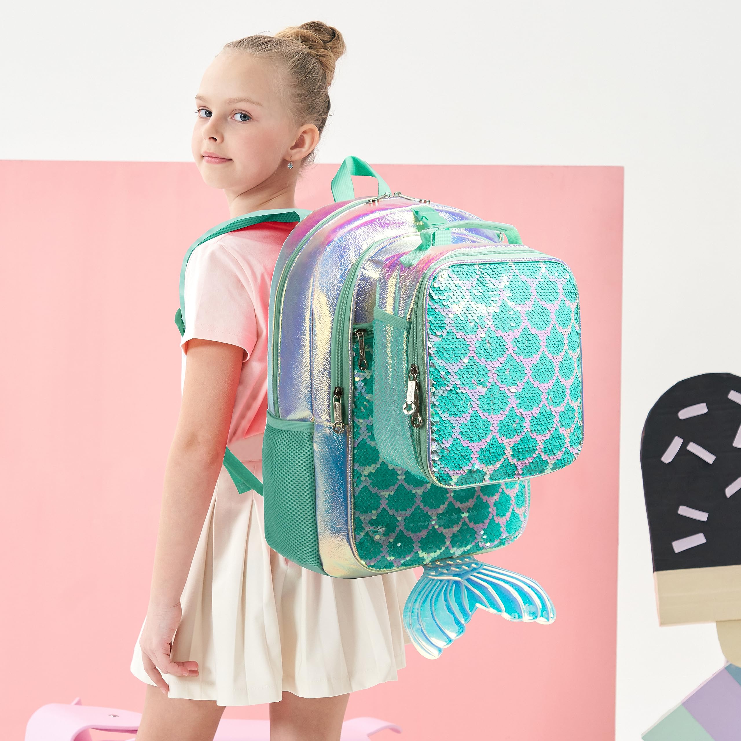 Foto 7 pulgar | Mochila Meetbelify Mermaid Magic Sein con Lonchera para Niñas - Venta Internacional