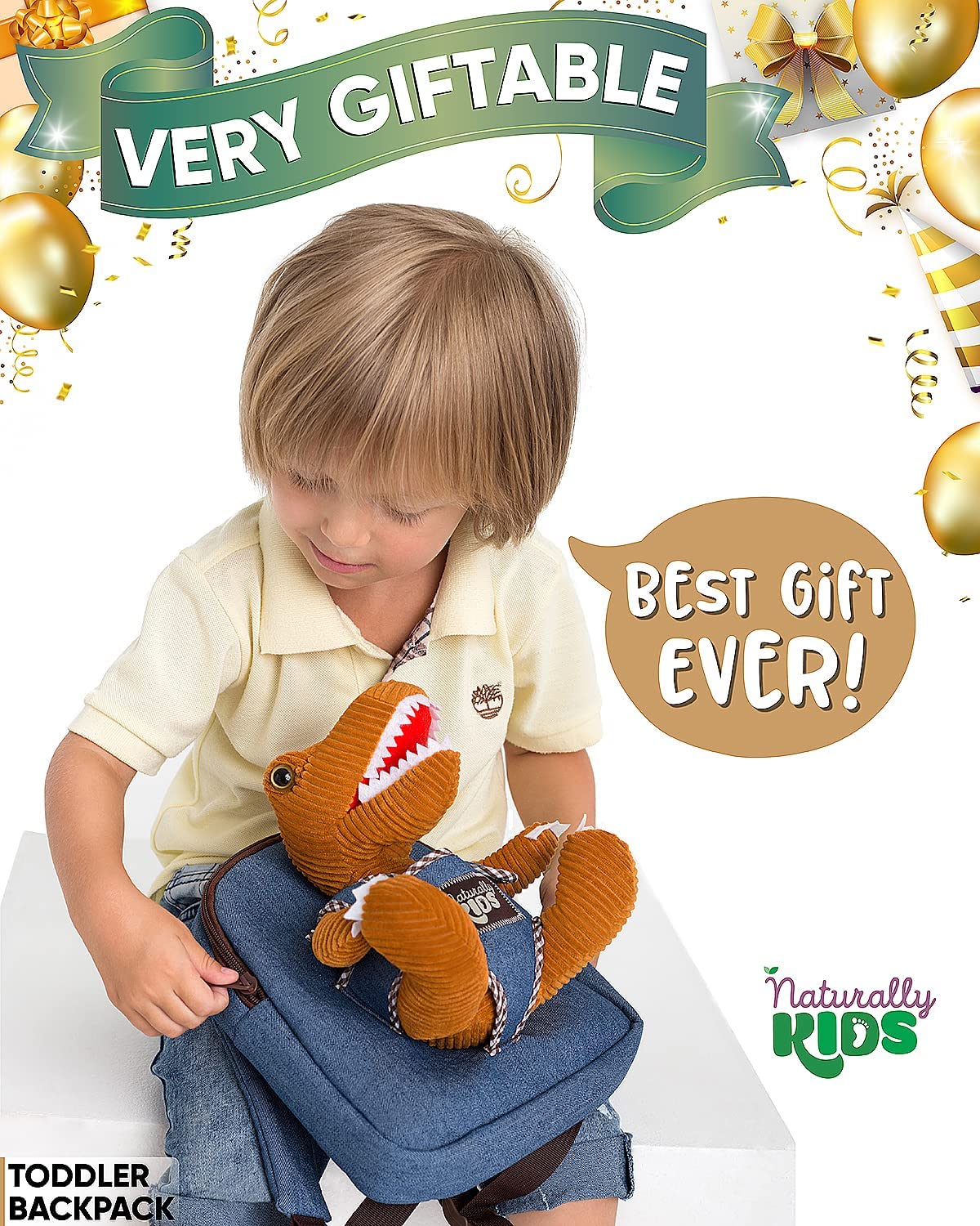 Foto 3 pulgar | Mochila Naturally Kids con Minidinosaurio para Niños de 2 Años - Venta Internacional