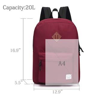 Foto 3 | Mochila Vaschy Burdeos Ligera e Impermeable para Deportes - Venta Internacional