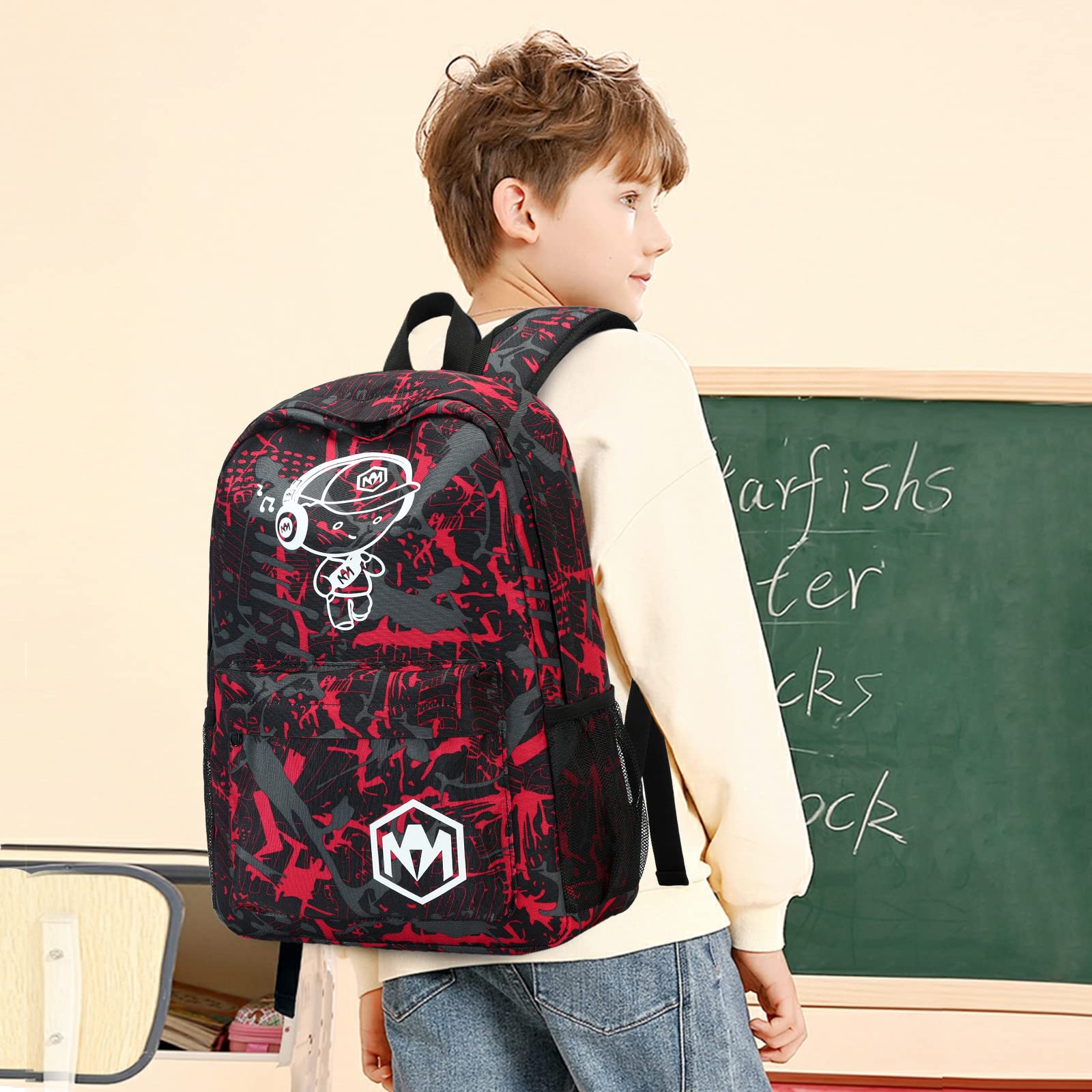 Foto 2 | Mochila con Lonchera y Lapicera Bluboon Negras-Venta Internacional