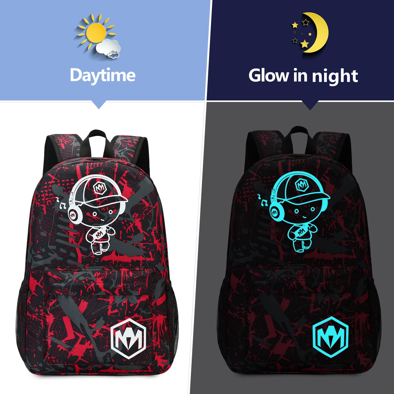 Foto 3 | Mochila con Lonchera y Lapicera Bluboon Negras-Venta Internacional