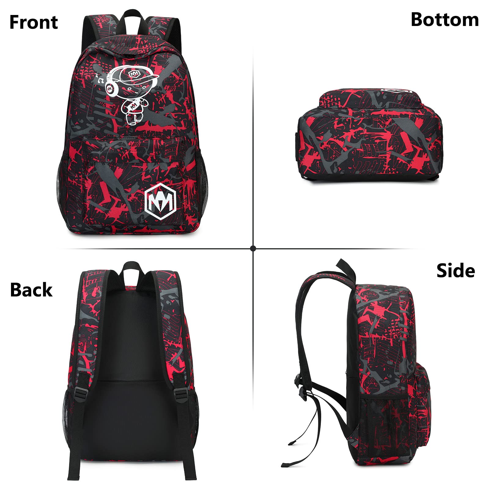 Foto 5 pulgar | Mochila con Lonchera y Lapicera Bluboon Negras-Venta Internacional