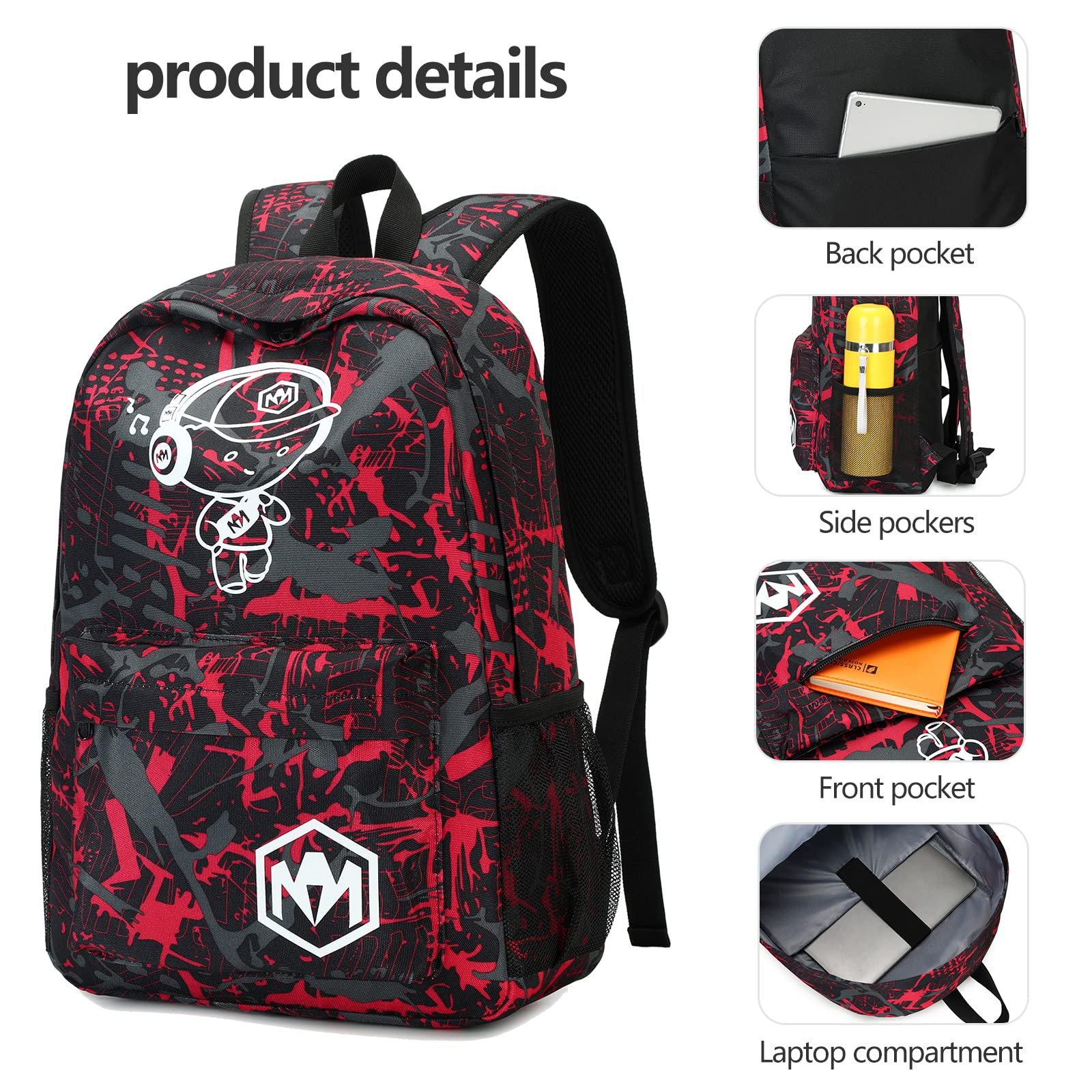 Foto 8 pulgar | Mochila con Lonchera y Lapicera Bluboon Negras-Venta Internacional