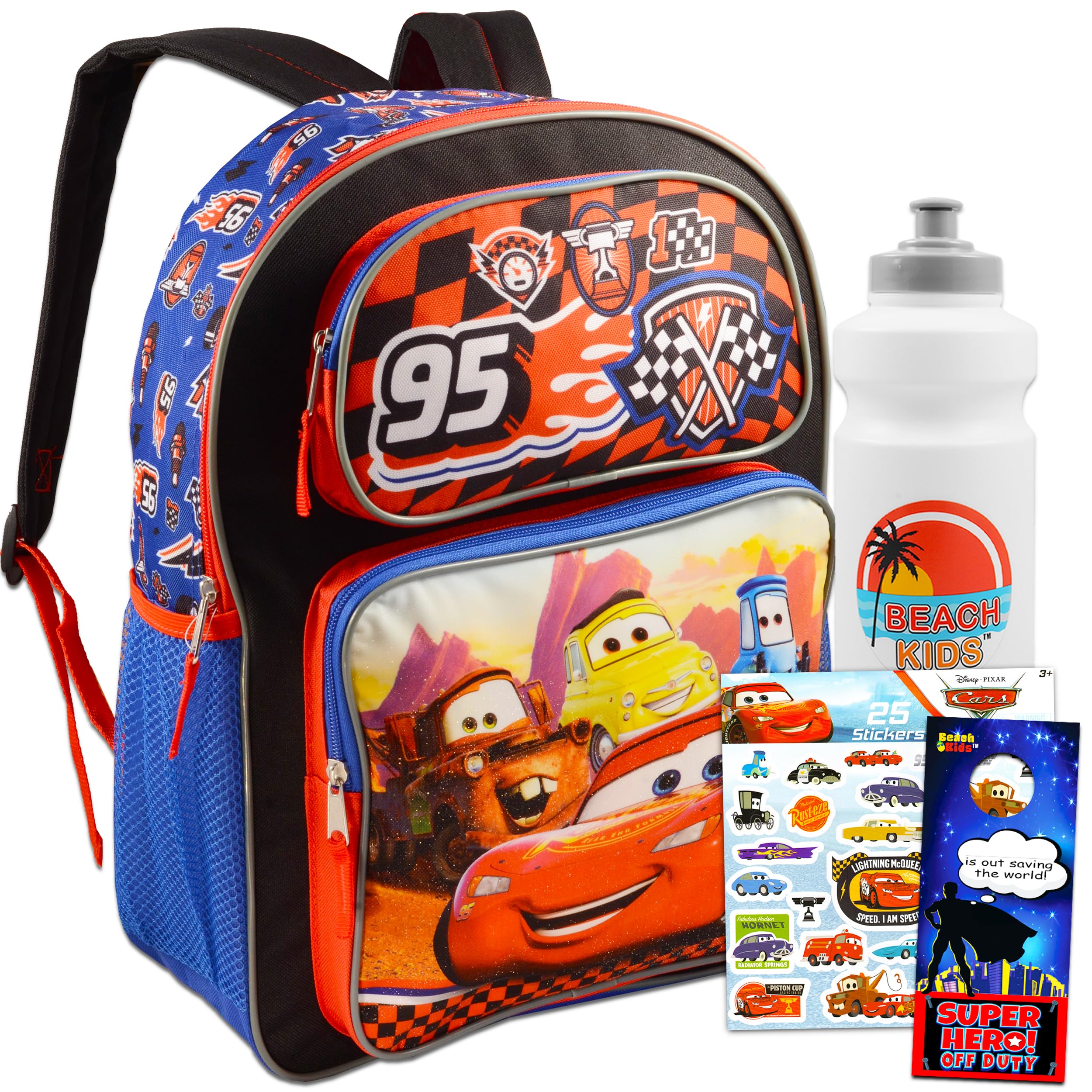 Foto 2 pulgar | Mochila Disney Cars Deluxe 16 Paquete Con Botella De Agua Para Niños - Venta Internacional