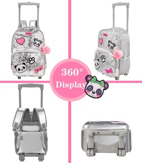 Foto 3 | Mochila Enrollable Meetbelify Sequin con Ruedas para Niñas - Venta Internacional