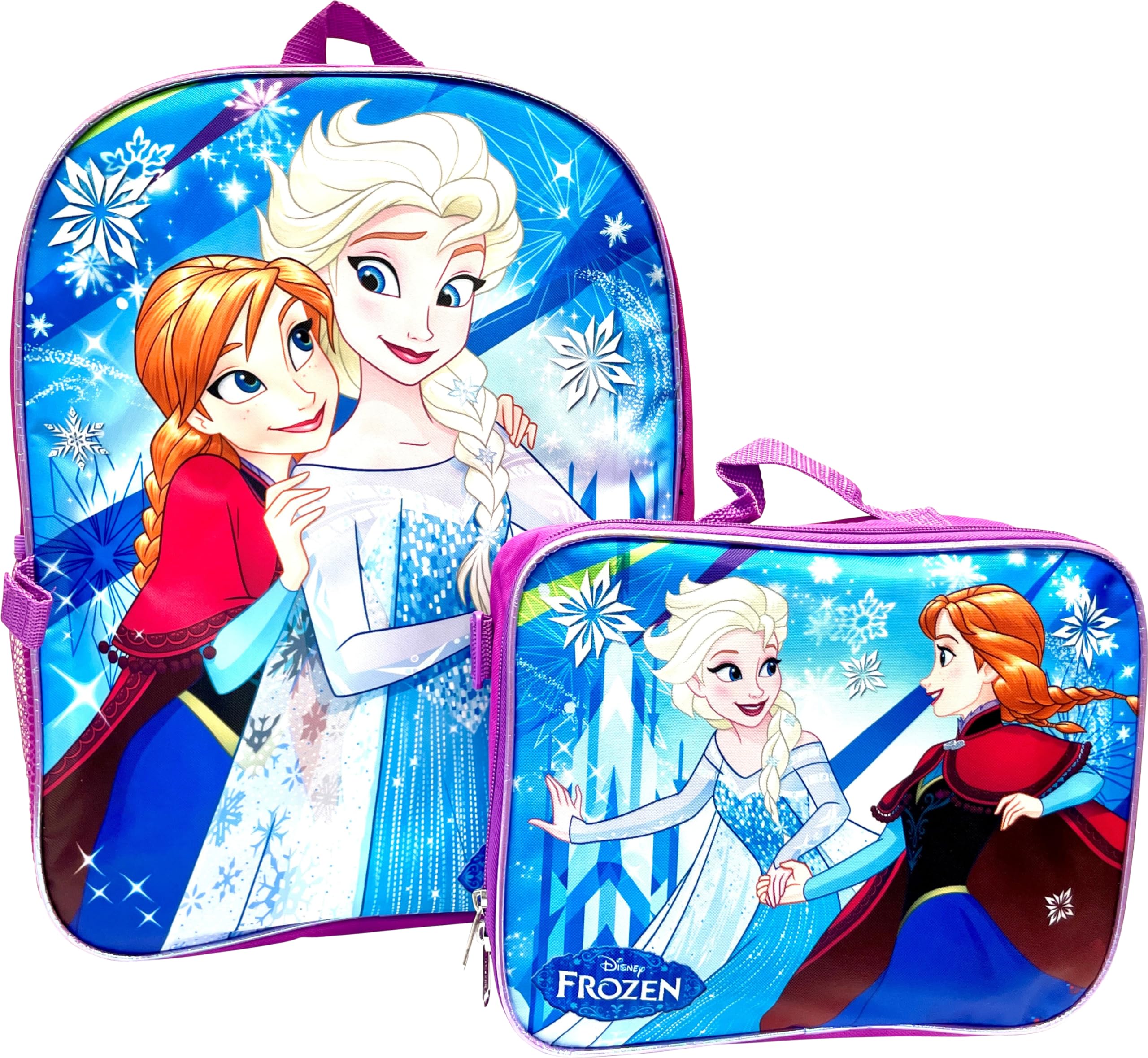 Foto 3 pulgar | Mochila Ruz Frozen Anna Elsa 16 Con Fiambrera color Lila Y Azul - Venta Internacional