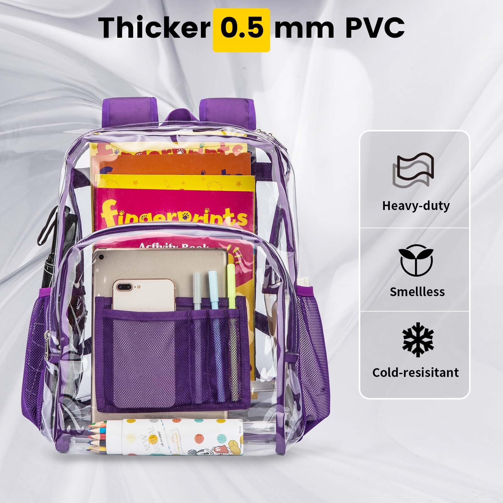 Foto 4 pulgar | Mochila Vorspack de Pvc Transparente Color Morado - Venta Internacional