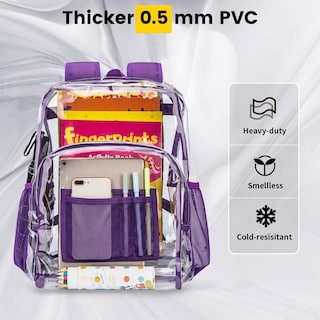 Foto 3 | Mochila Vorspack de Pvc Transparente Color Morado - Venta Internacional