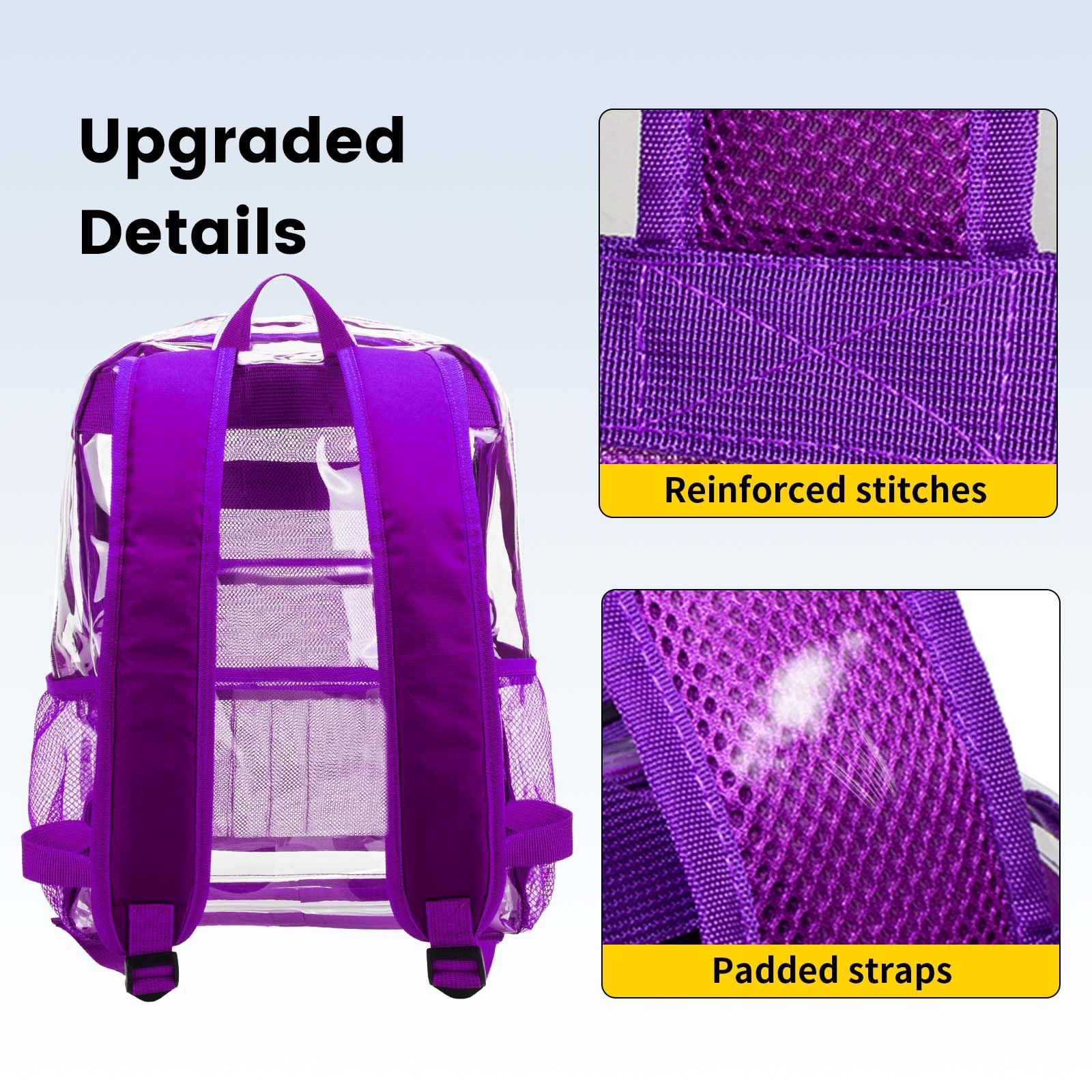 Foto 5 pulgar | Mochila Vorspack de Pvc Transparente Color Morado - Venta Internacional