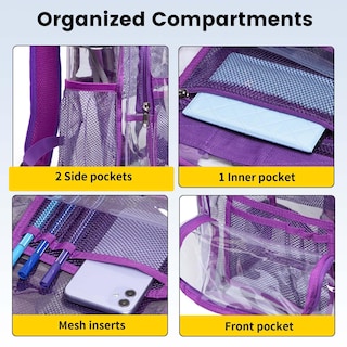 Foto 5 | Mochila Vorspack de Pvc Transparente Color Morado - Venta Internacional