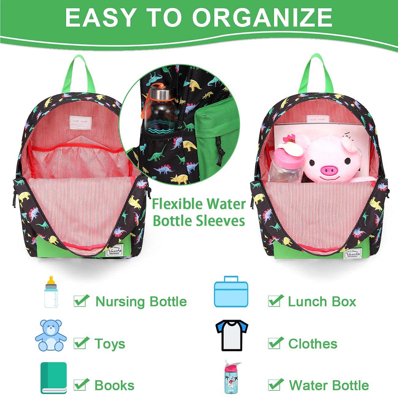 Foto 4 pulgar | Mochila Vaschy Dinosaur Para Niños - Venta Internacional