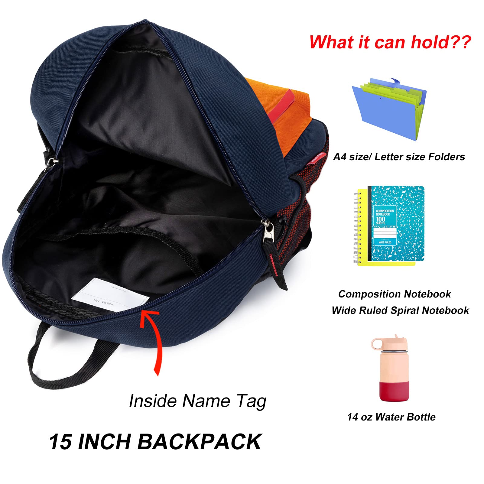 Foto 5 pulgar | Mochila HawLander Little Kids 16 L Azul Marino - Venta Internacional