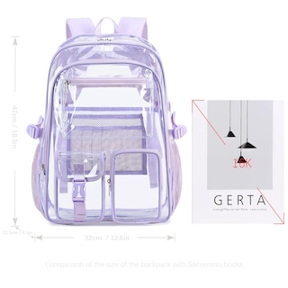 Foto 5 | Mochila Abshoo Grande Transparente Morada en Edad Escolar - Venta Internacional