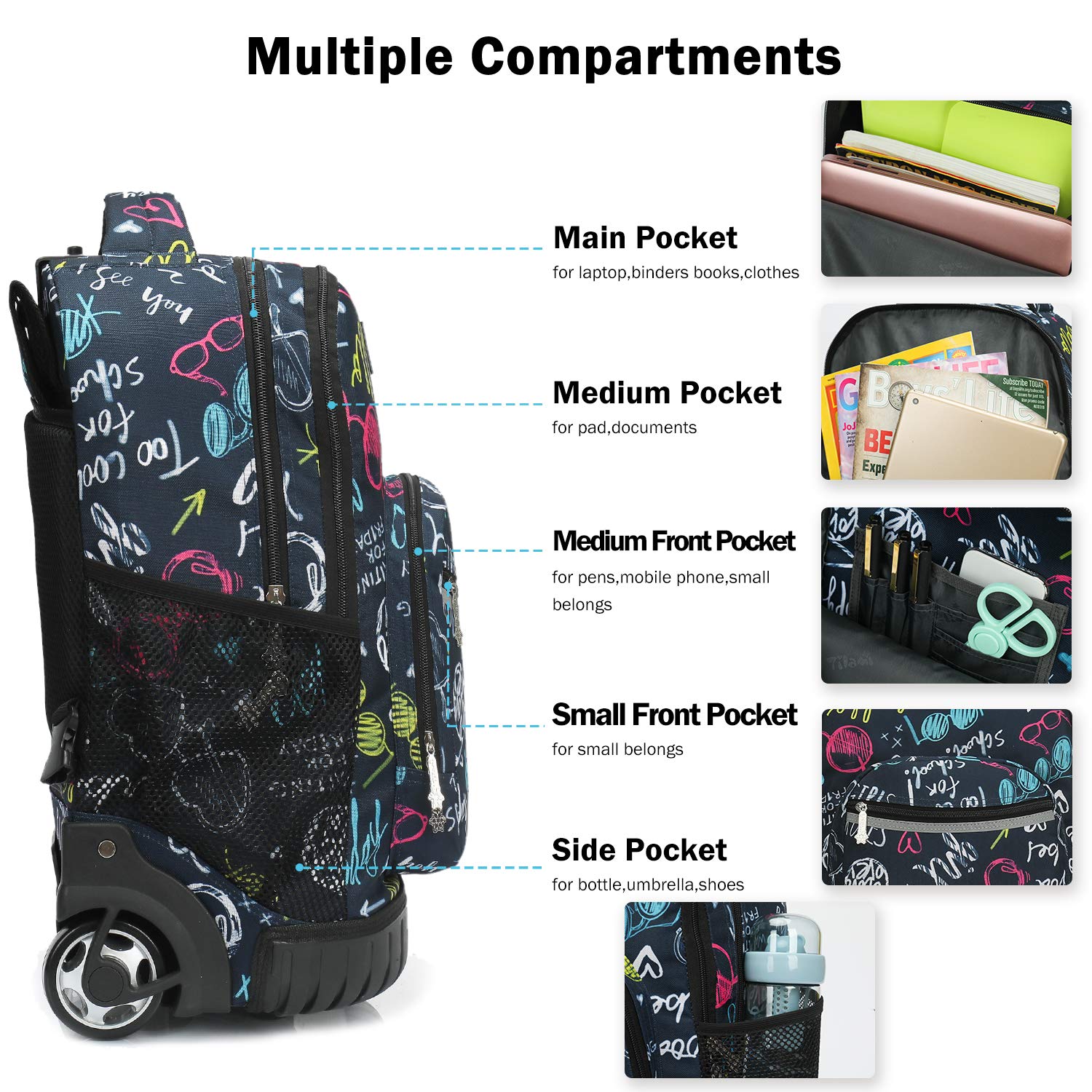 Foto 4 pulgar | Mochila con Ruedas Tilami 48 cm - Venta Internacional