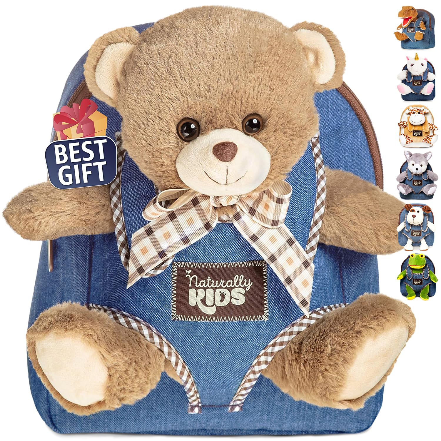 Foto 2 pulgar | Mochila Naturally Kids con Forma de Oso de Peluche para Niños - Venta Internacional