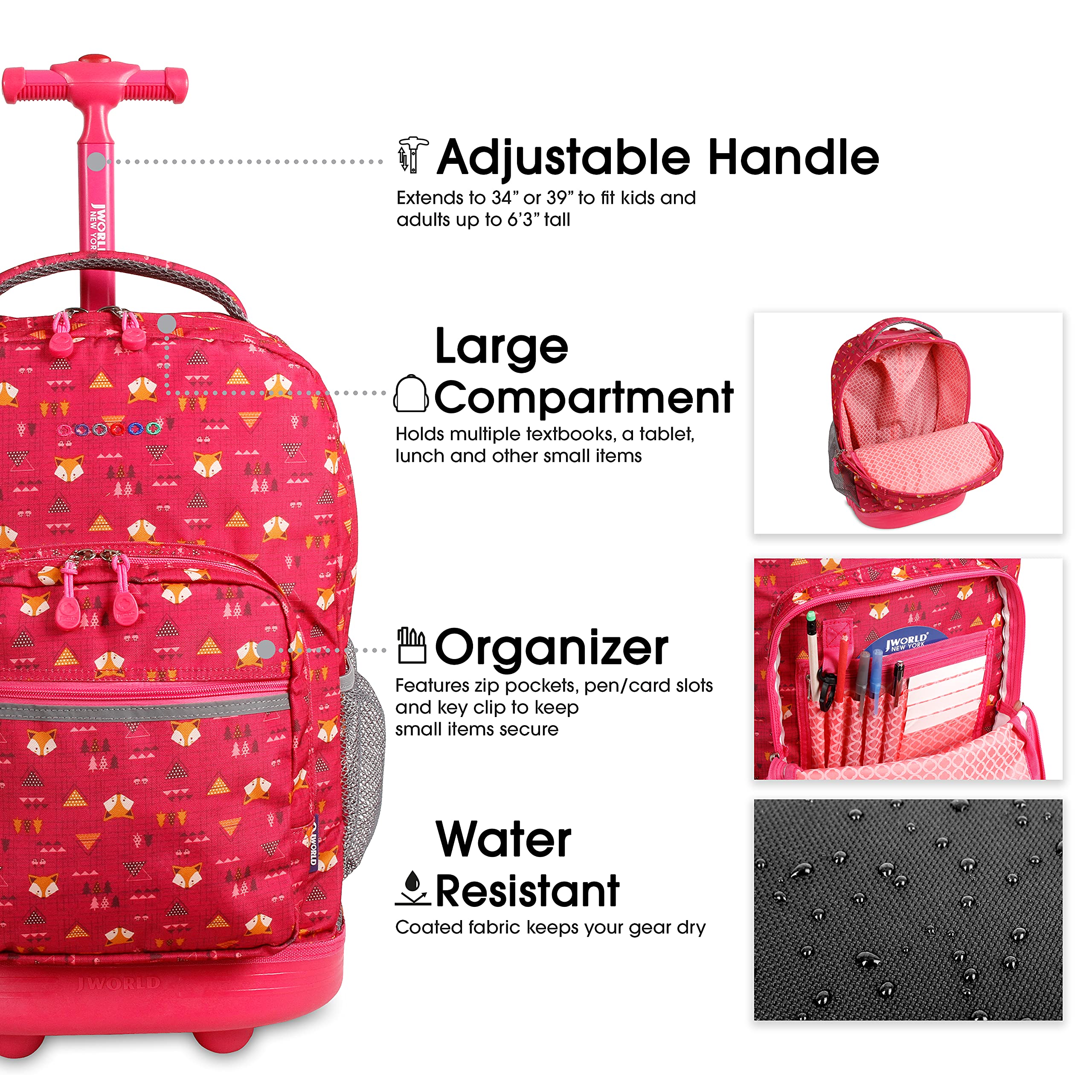 Foto 6 pulgar | Mochila Rolling J World New York Sunrise Kids de 18 Litros con Ruedas - Venta Internacional