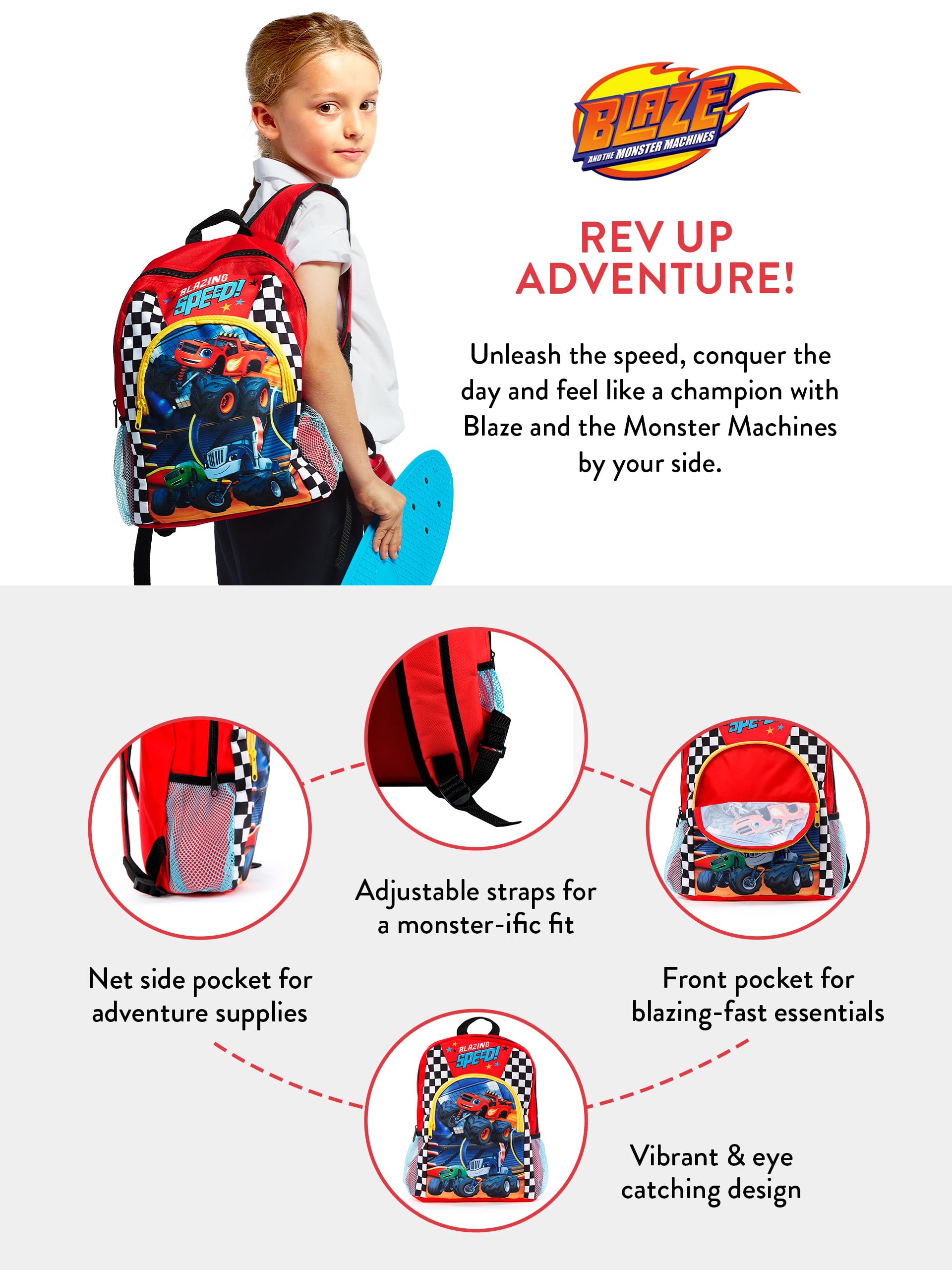 Foto 5 | Mochila Infantil Blaze Roja-Venta Internacional