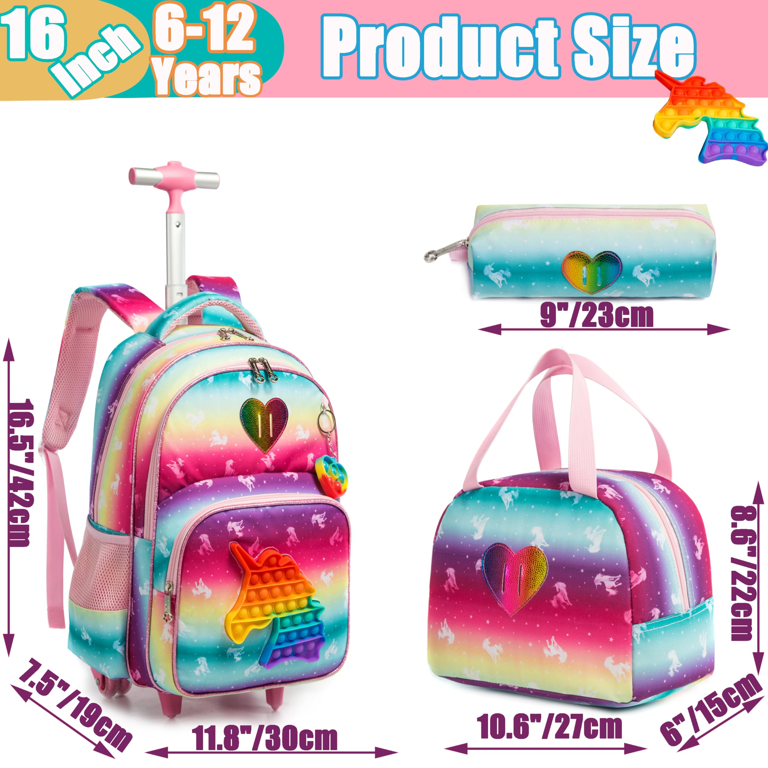 Foto 3 pulgar | Mochila Enrollable Meetbelify Unicorn para Niñas - Venta Internacional