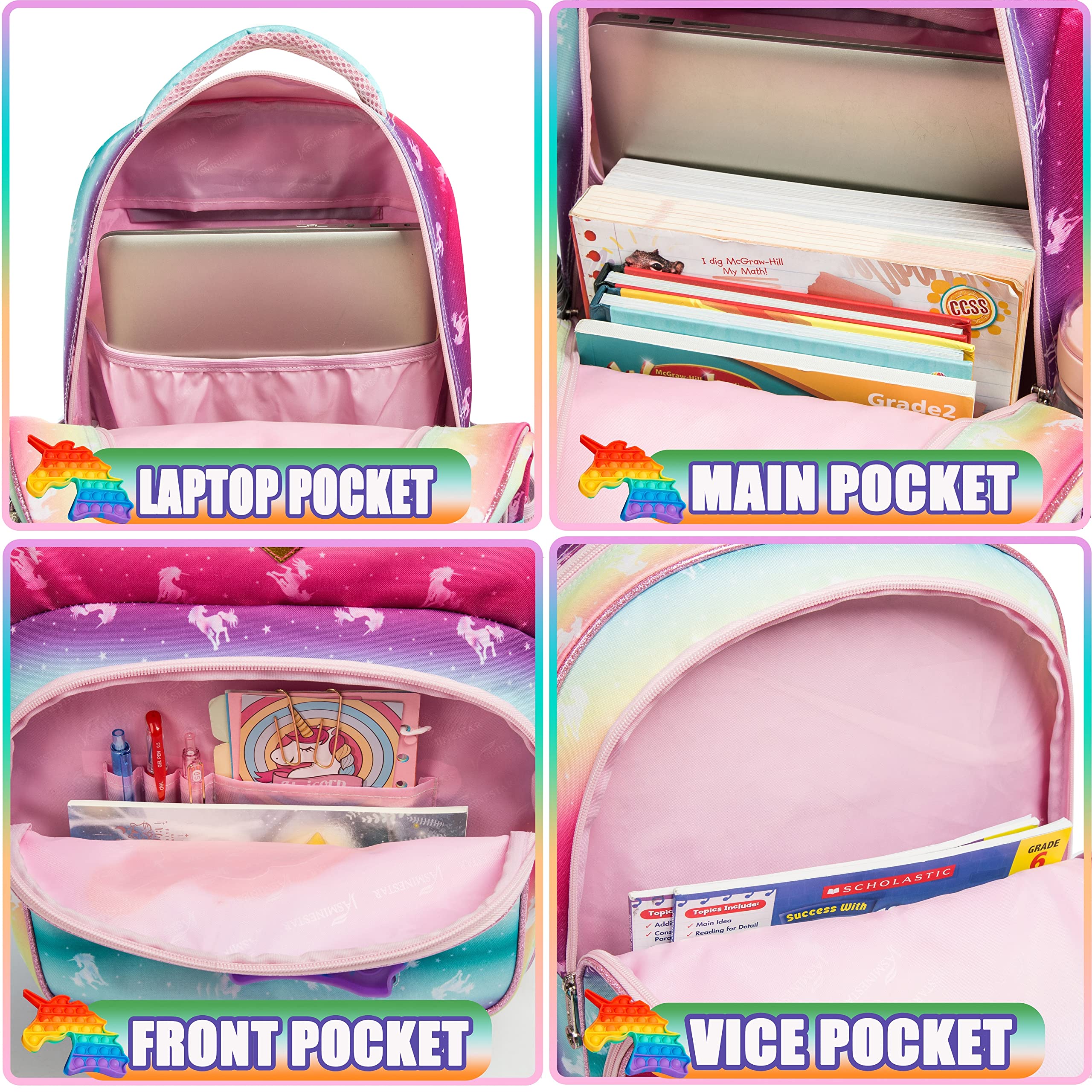 Foto 6 pulgar | Mochila Enrollable Meetbelify Unicorn para Niñas - Venta Internacional