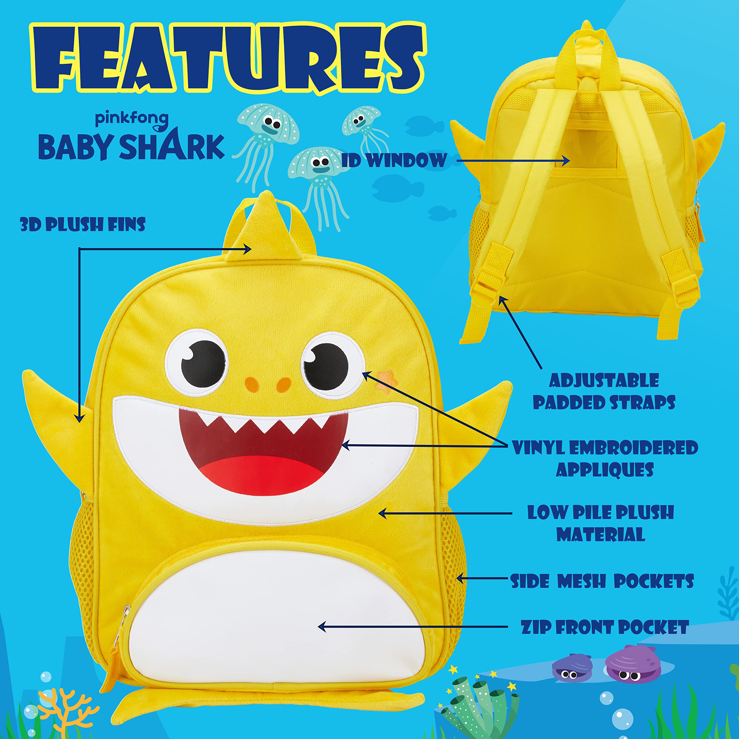 Foto 5 pulgar | Mochila Infantil Ai Accessory Innovations Baby Shark-Venta Internacional